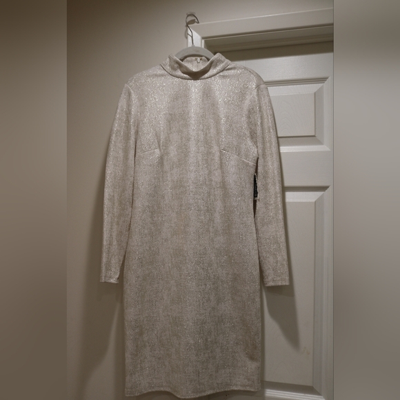 Womens Metallic Mini Sheath Dress - Picture 2 of 9